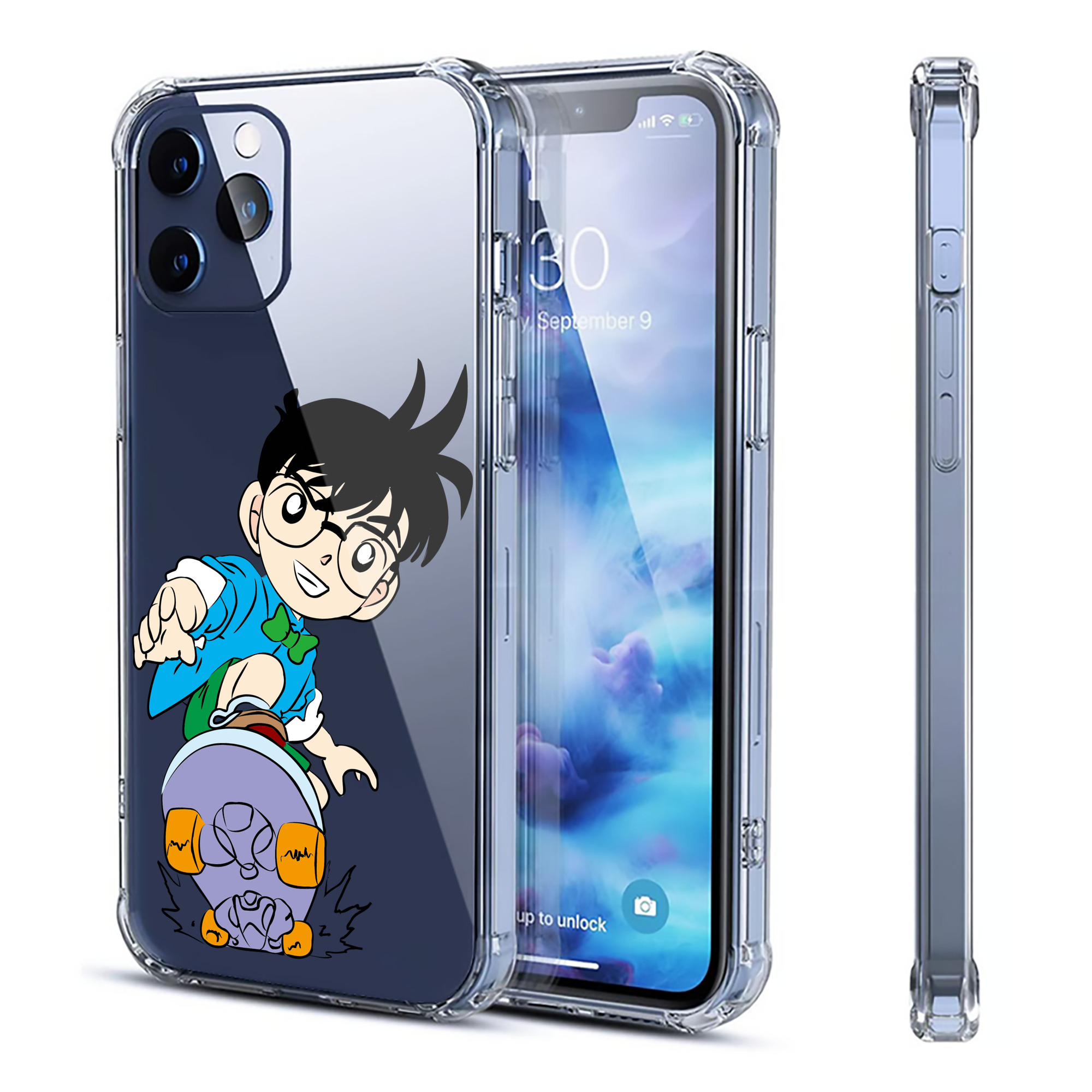 （画像用） 名探偵コナン 江戸川 コナン Detective Conan Conan Edogawa 【iPhone 12シリーズ対応】透明スマホケース（クリアソフトケース）